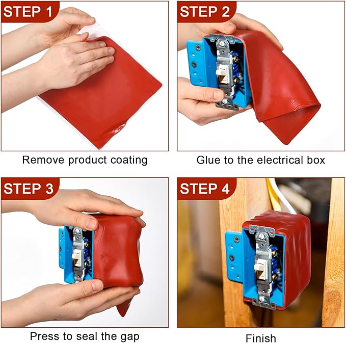 10pc 7x7" Firestop Putty Pads Fire Barrier Soundproof Sealant Outlet Box 260min