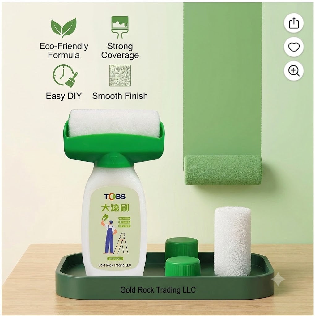Wall Repair Paint Roller, Water-Based White Touch-Up Paint Kit, for Home Interior Wall Cracks and Stains