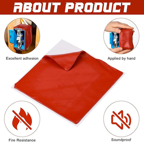 10pc 7x7" Firestop Putty Pads Fire Barrier Soundproof Sealant Outlet Box 260min