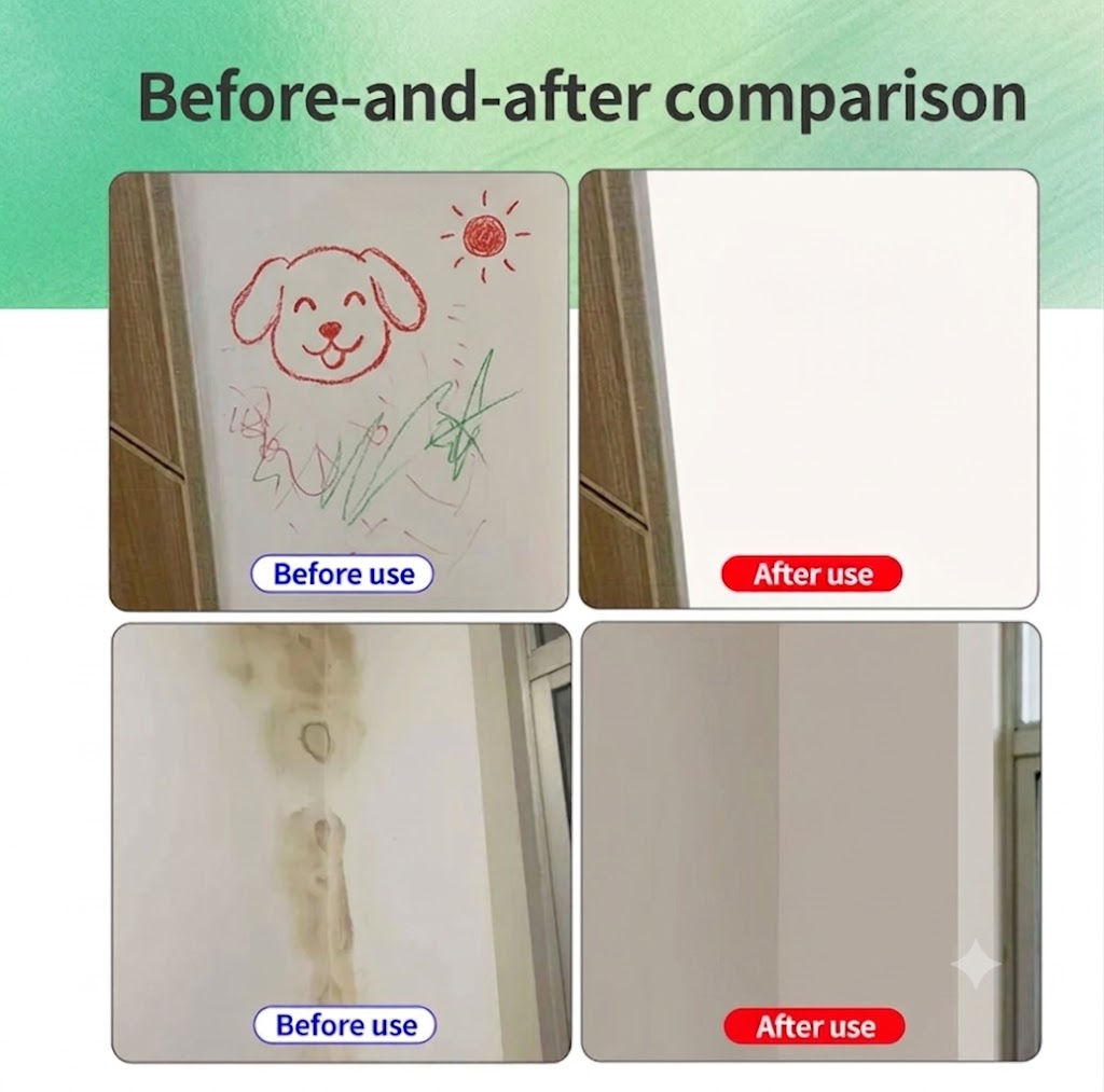 Wall Repair Paint Roller, Water-Based White Touch-Up Paint Kit, for Home Interior Wall Cracks and Stains