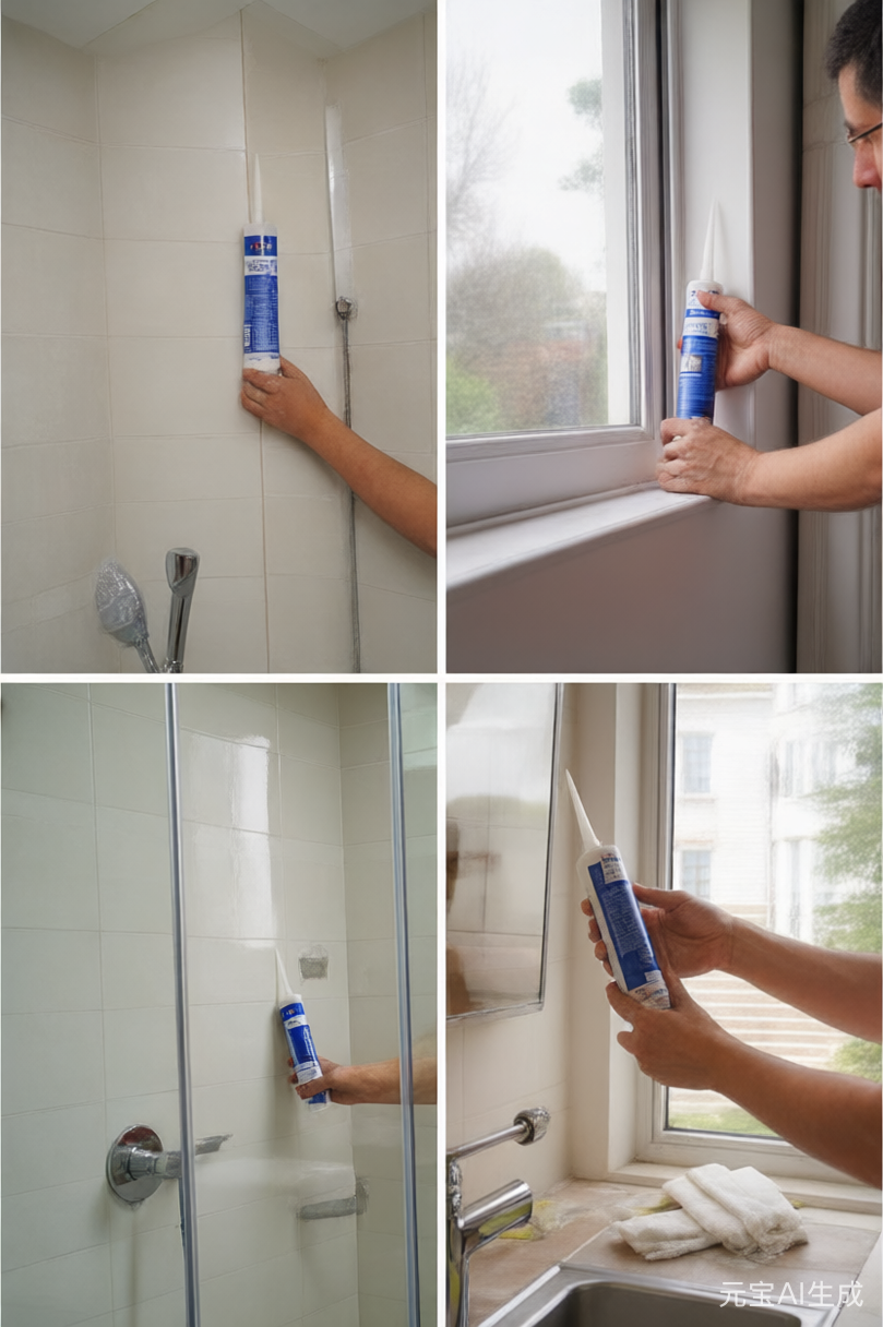 2pc KJ-995 Premium Neutral Silicone Sealant - 100% Waterproof &amp; Anti-Mold Weatherproofing Caulk (300ml)