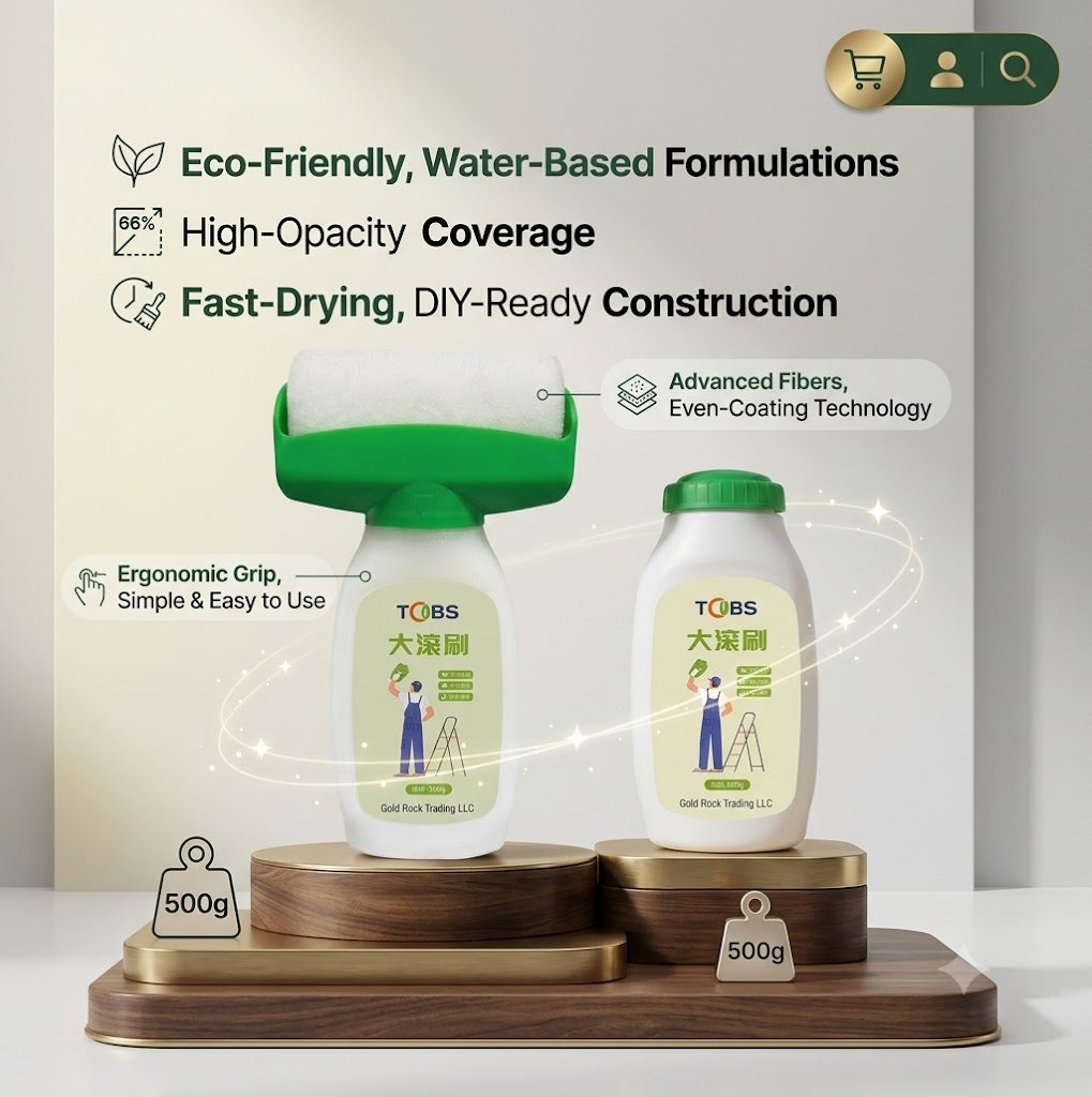 Wall Repair Paint Roller, Water-Based White Touch-Up Paint Kit, for Home Interior Wall Cracks and Stains